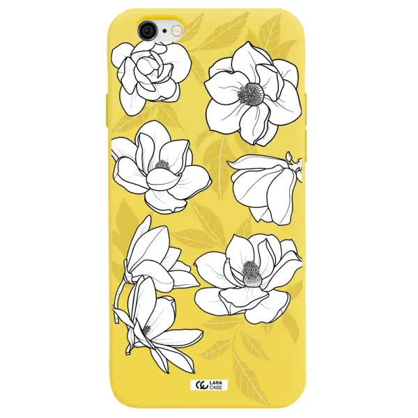 White Quince Flower Apple iPhone 6 Silicone canary yellow Case