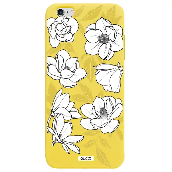 White Quince Flower Apple iPhone 6S Silicone canary yellow Case
