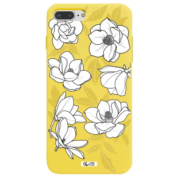 White Quince Flower Apple iPhone 7 plus Silicone canary yellow Case