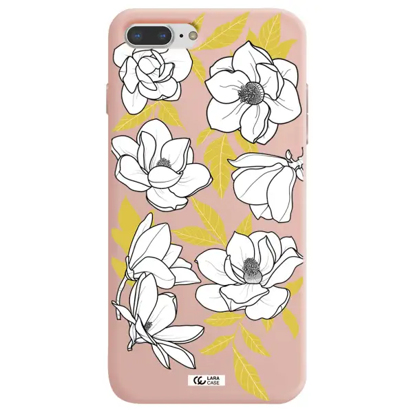 White Quince Flower Apple iPhone 7 plus Silicone pastel pink Case