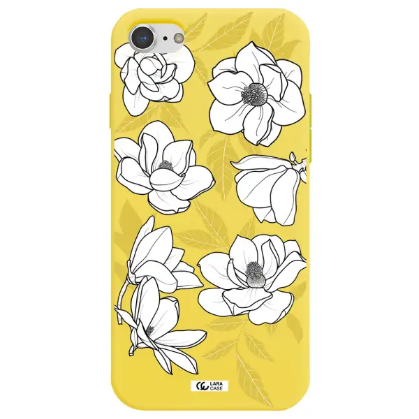 White Quince Flower Apple iPhone 7 Silicone canary yellow Case
