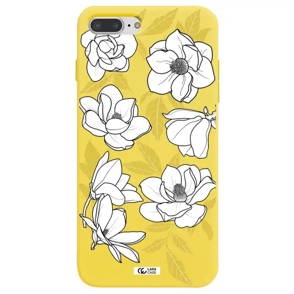 White Quince Flower Apple iPhone 8 plus Silicone canary yellow Case