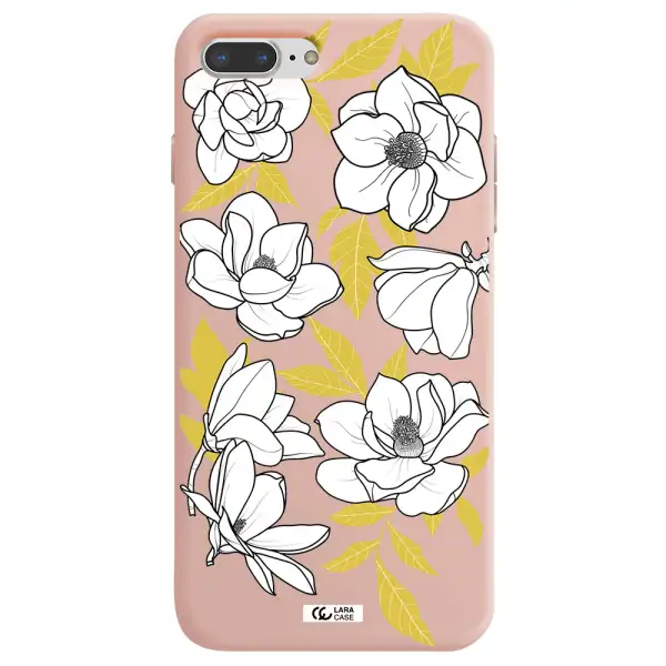 White Quince Flower Apple iPhone 8 plus Silicone pastel pink Case