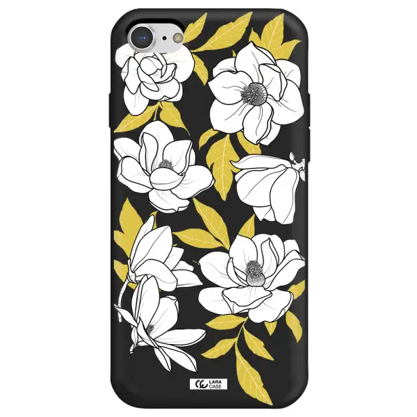 White Quince Flower Apple iPhone 8 Silicone black Case