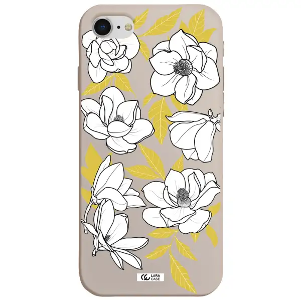 White Quince Flower Apple iPhone se 2020 Silicone Stone Case