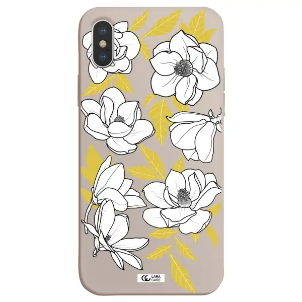 White Quince Flower Apple iPhone X Silicone Stone Case
