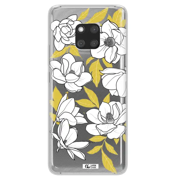 White Quince Flower Huawei Mate 20 Pro Clear TPU Case