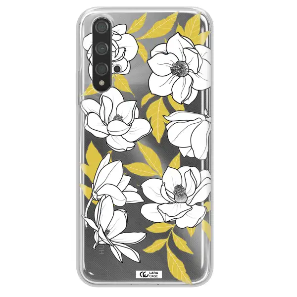 White Quince Flower Huawei Nova 5t Clear TPU Case