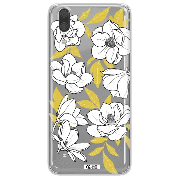 White Quince Flower Huawei P20 Clear TPU Case