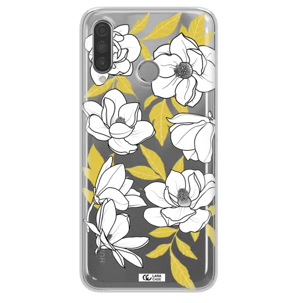 White Quince Flower Huawei P30 Lite Clear TPU Case