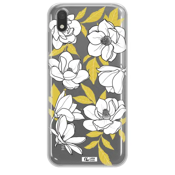 White Quince Flower Huawei Y5 2019 Clear TPU Case