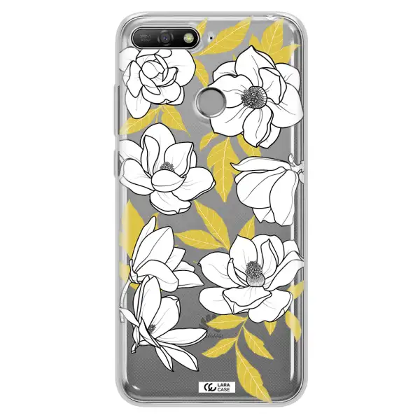 White Quince Flower Huawei Y6 Prime 2018 Clear TPU Case