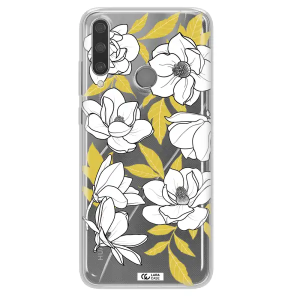 White Quince Flower Huawei Y6P Clear TPU Case