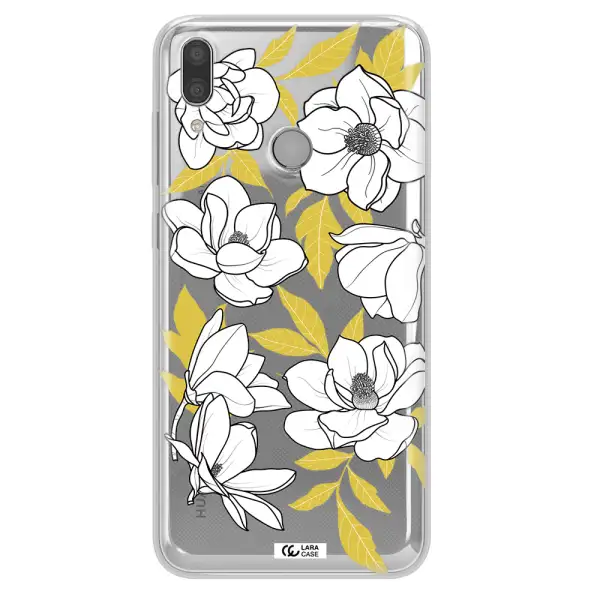 White Quince Flower Huawei Y7 2019 Clear TPU Case