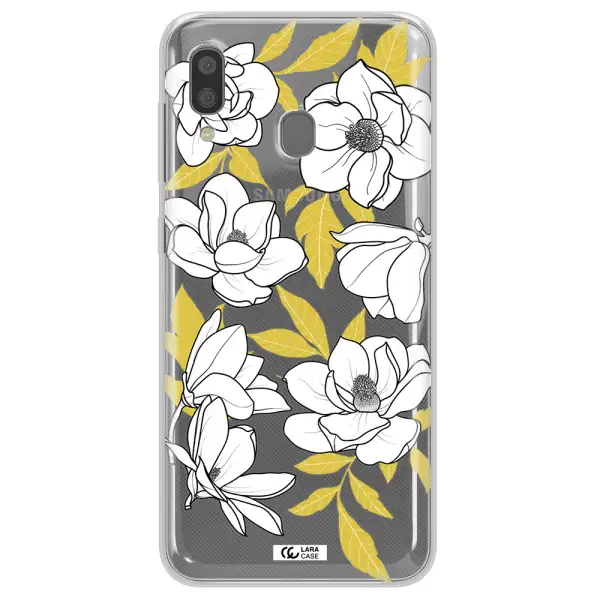 White Quince Flower Samsung A20 Clear TPU Case