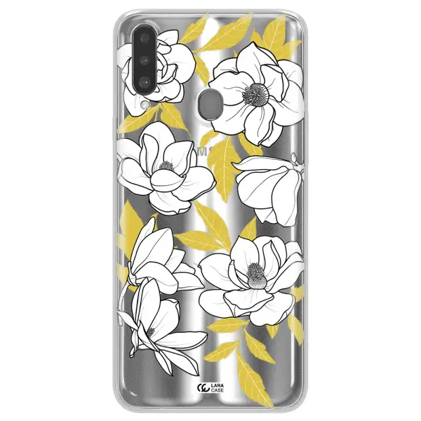 White Quince Flower Samsung A20S Clear TPU Case