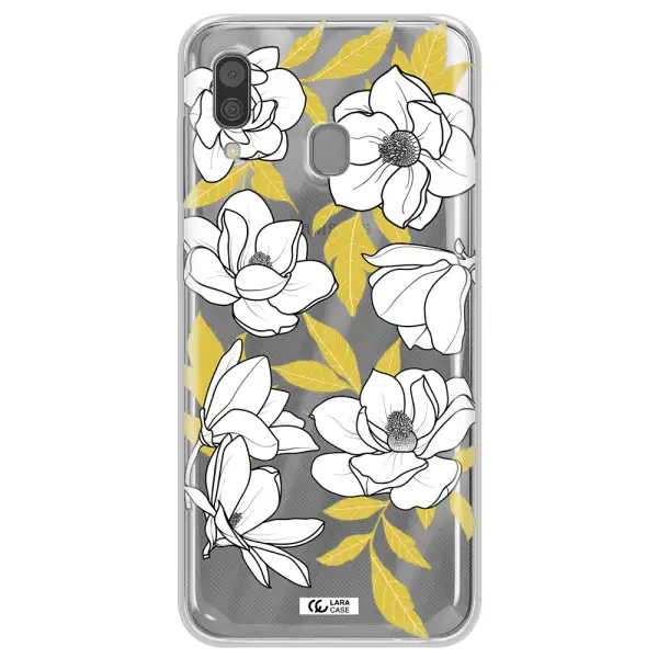 White Quince Flower Samsung A30 Clear TPU Case