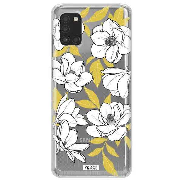 White Quince Flower Samsung A31 Clear TPU Case