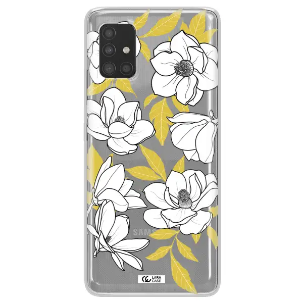White Quince Flower Samsung A51 Clear TPU Case