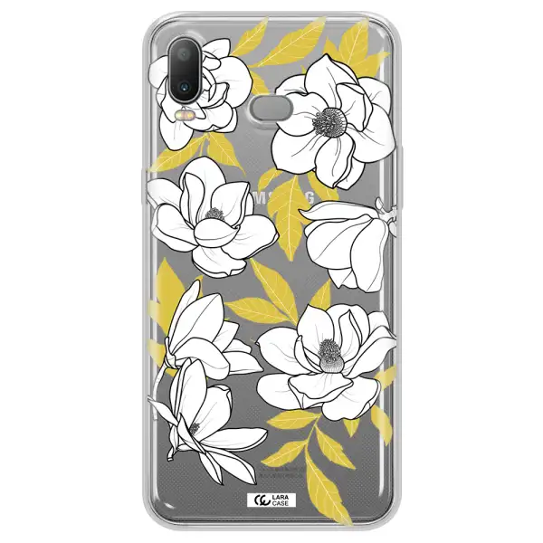 White Quince Flower Samsung A6S Clear TPU Case