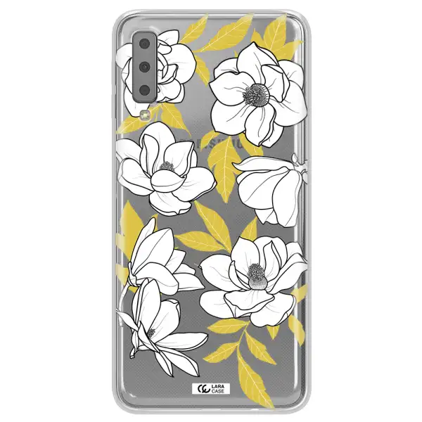 White Quince Flower Samsung A7 2018 Clear TPU Case