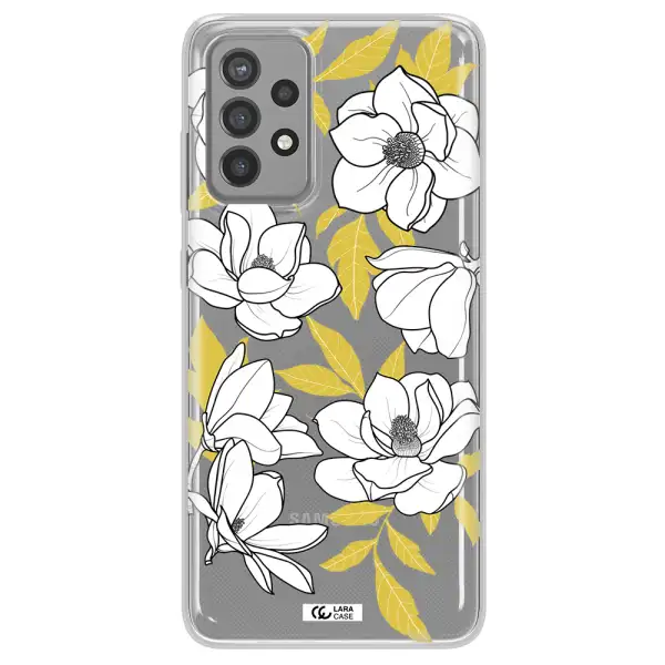 White Quince Flower Samsung A72 Clear TPU Case