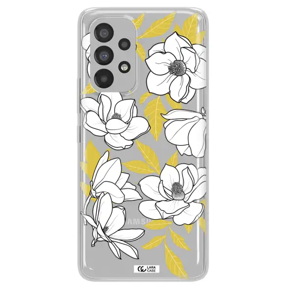 White Quince Flower Samsung A73 Clear TPU Case