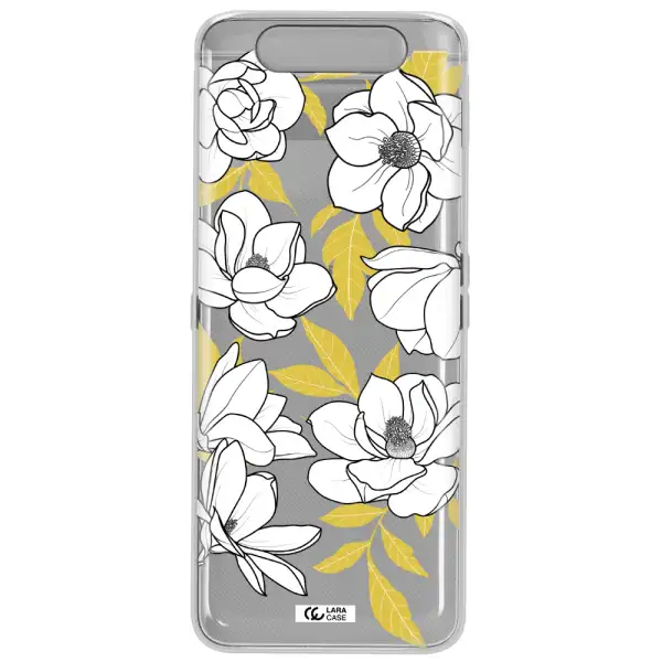 White Quince Flower Samsung A80 Clear TPU Case