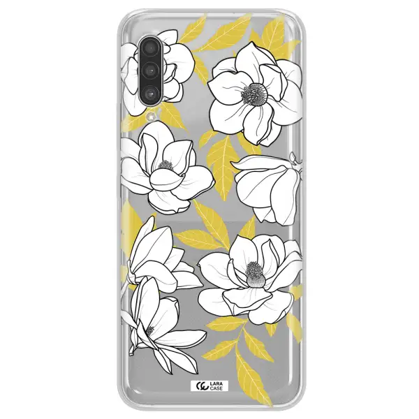 White Quince Flower Samsung A90 Clear TPU Case