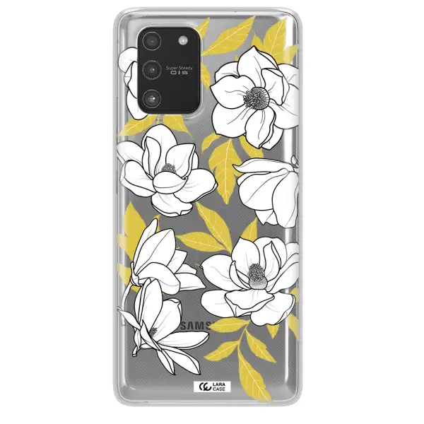 White Quince Flower Samsung A91 Clear TPU Case
