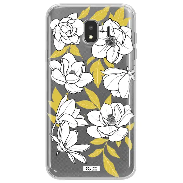 White Quince Flower Samsung J4 Clear TPU Case