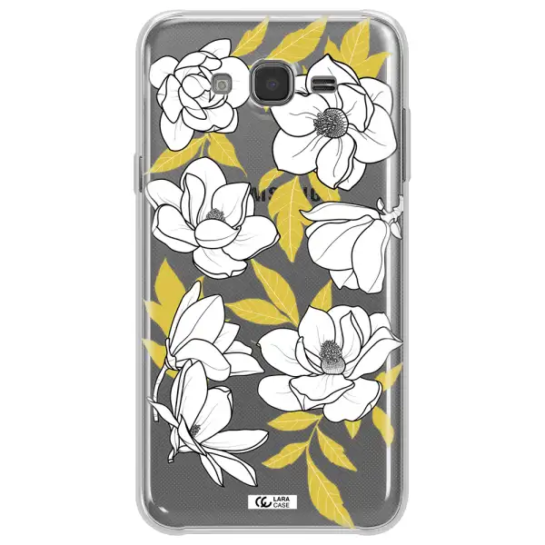 White Quince Flower Samsung J7 Clear TPU Case