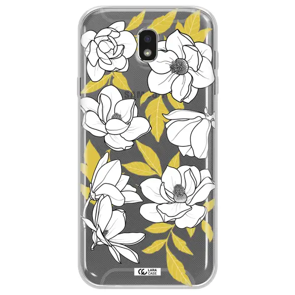 White Quince Flower Samsung J7 Pro Clear TPU Case