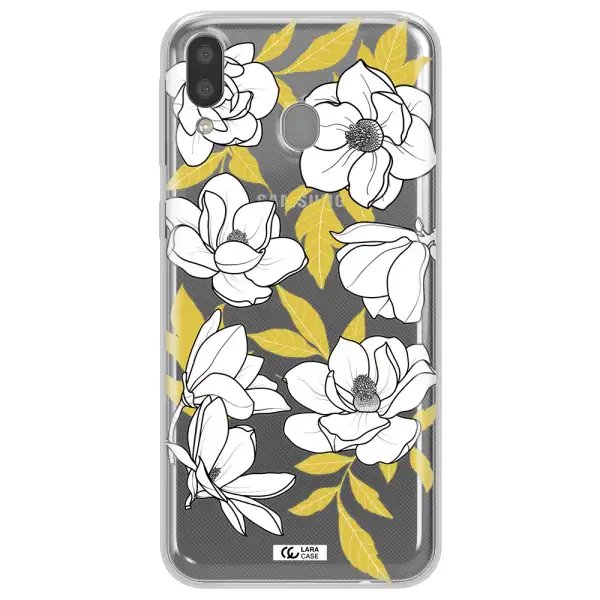 White Quince Flower Samsung M20 Clear TPU Case
