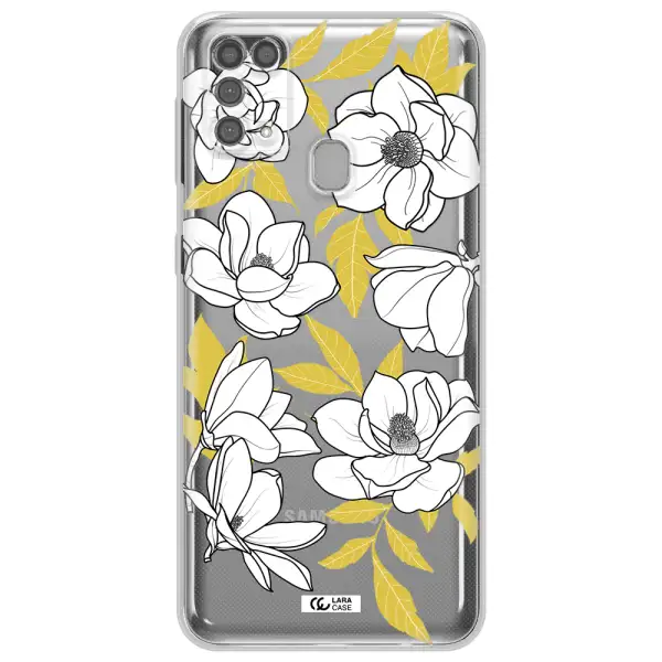 White Quince Flower Samsung M31 Clear TPU Case