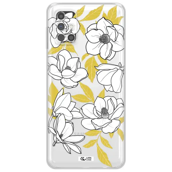 White Quince Flower Samsung M31S Clear TPU Case