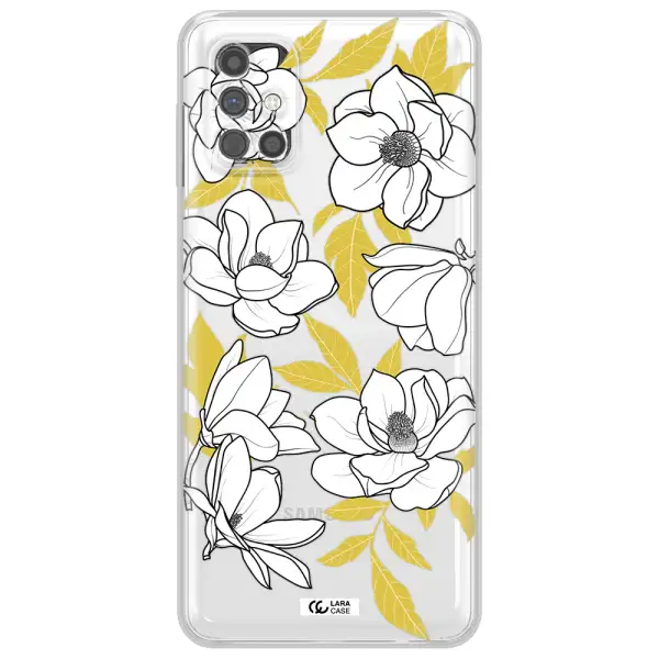 White Quince Flower Samsung M51 Clear TPU Case