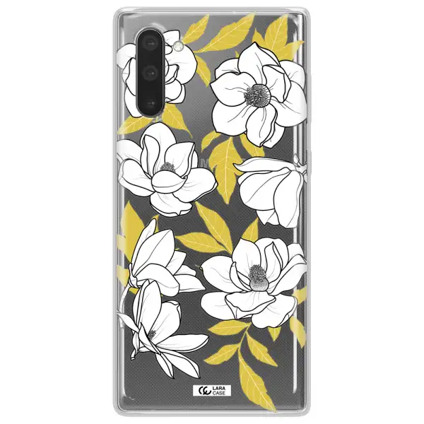 White Quince Flower Samsung Note 10 Clear TPU Case