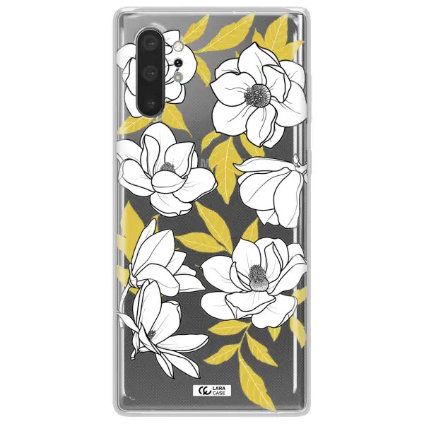 White Quince Flower Samsung Note 10 Plus Clear TPU Case