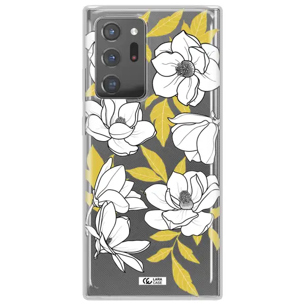 White Quince Flower Samsung Note 20 Ultra Clear TPU Case