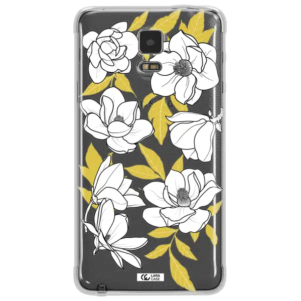 White Quince Flower Samsung Note 4 Clear TPU Case