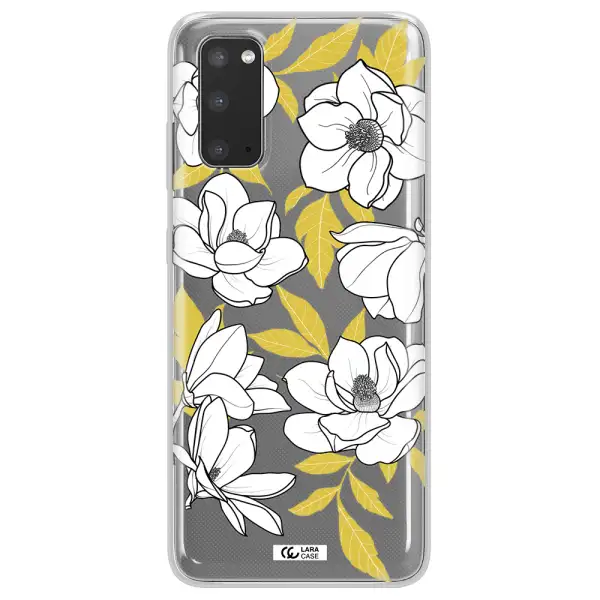 White Quince Flower Samsung S20 Clear TPU Case