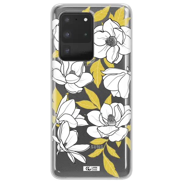 White Quince Flower Samsung S20 Ultra Clear TPU Case