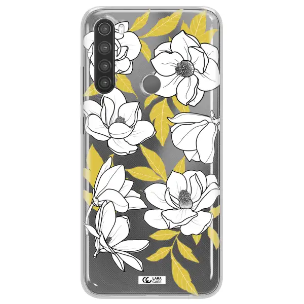 White Quince Flower Xiaomi Note 8 Clear TPU Case