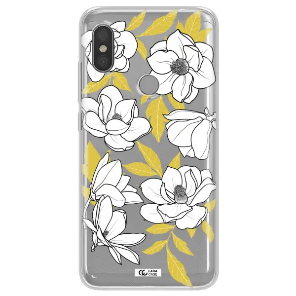 White Quince Flower Xiaomi Redmi Note 6 Pro Clear TPU Case