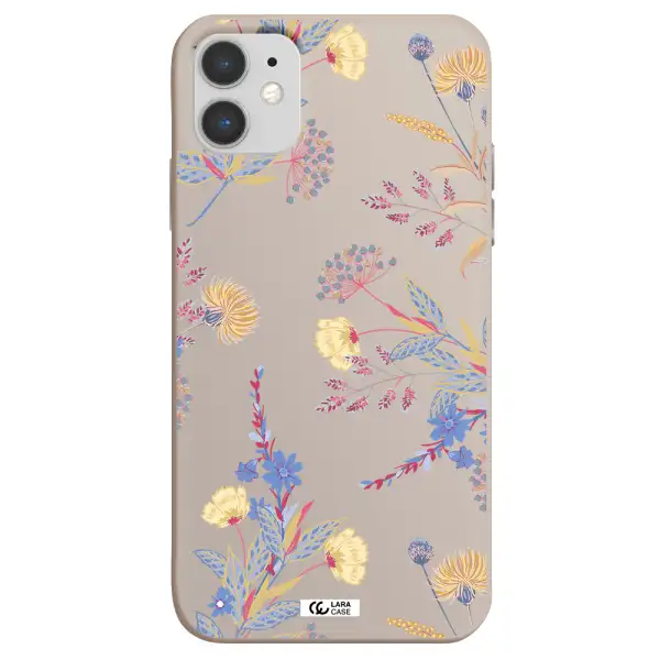Pastel Fall Flowers Apple iPhone 11 Silicone Stone Case