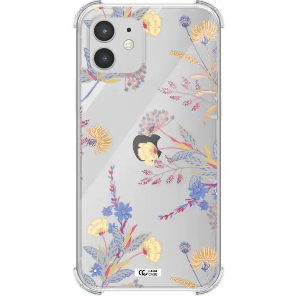 Pastel Fall Flowers Apple iPhone 12 Clear PC Case