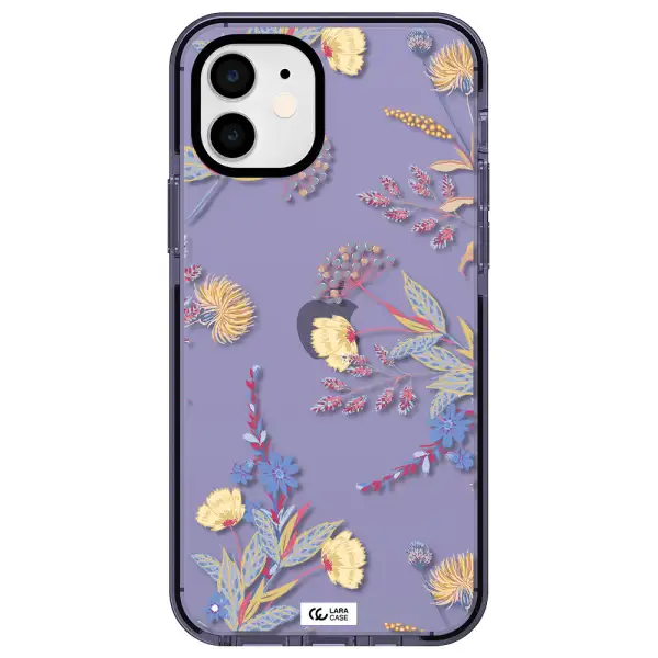 Pastel Fall Flowers Apple iPhone 12 impact Lilac Case