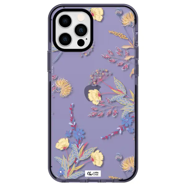 Pastel Fall Flowers Apple iPhone 12 pro impact Lilac Case