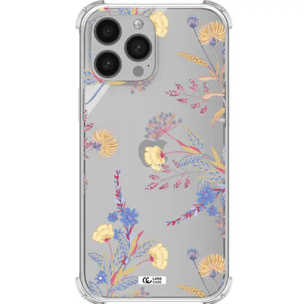 Pastel Fall Flowers Apple iPhone 13 Pro Clear PC Case